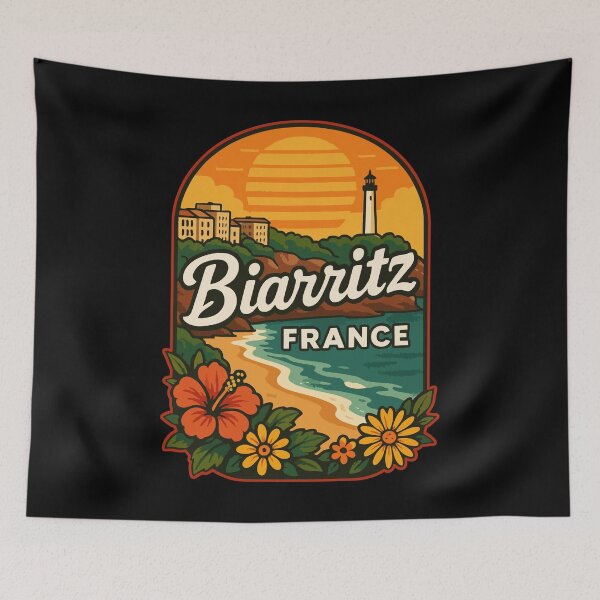 Item preview, Biarritz France Retro Travel designed and sold by TomFrontierArt.