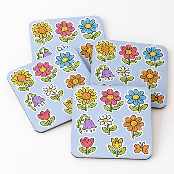 Item preview, Kawaii Flower Sticker Set – Cute Colorful Garden Doodles designed and sold by blankTeeShirt.