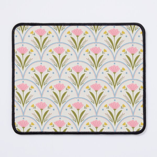 Item preview, Vintage folk floral ogee | Soft pink botanical design designed and sold by Illustrated by Nat.