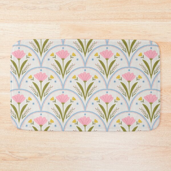 Item preview, Vintage folk floral ogee | Soft pink botanical design designed and sold by Illustrated by Nat.