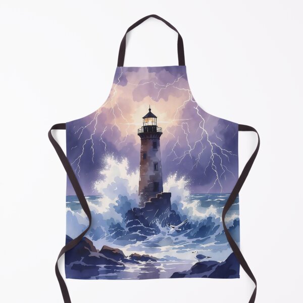 Item preview, Stormy Lighthouse Watercolor: The Guardian of the Sea designed and sold by Serene Strokes Art.