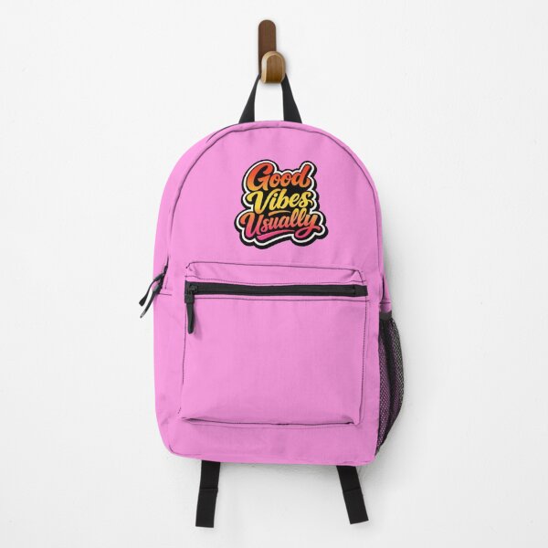 Item preview, Good Vibes Usually Retro Funny Quote Typography - Orange Yellow Pink designed and sold by Rock Bottom Press.