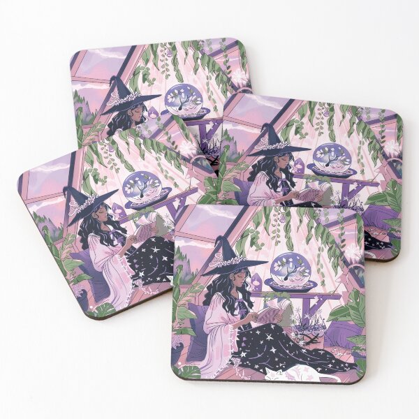 Item preview, Cozy Witch Reading In Greenhouse Cottagecore Aesthetic Art Print designed and sold by ChaosCutie.