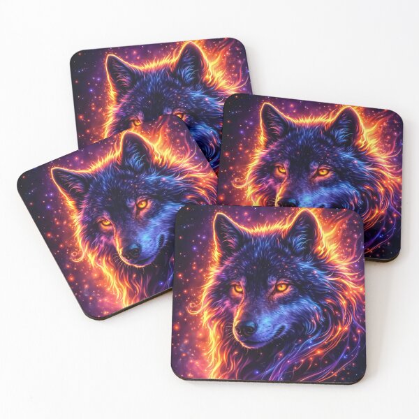 Item preview, Neon Wolf - Animal Design Art designed and sold by TrueArtOnline.