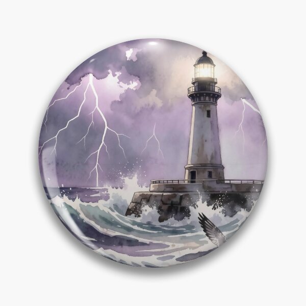 Item preview, Stormy Lighthouse & Seagull: The Watercolor Guardian designed and sold by Serene Strokes Art.