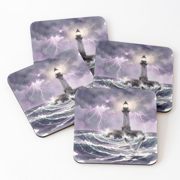 Item preview, Stormy Lighthouse & Seagull: The Watercolor Guardian designed and sold by Serene Strokes Art.