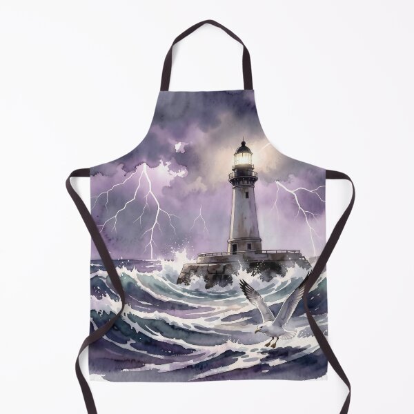 Item preview, Stormy Lighthouse & Seagull: The Watercolor Guardian designed and sold by Serene Strokes Art.