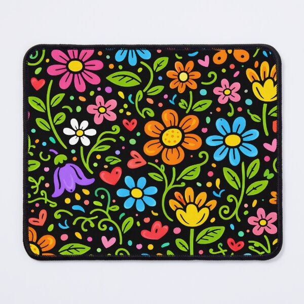 Item preview, Colorful Kawaii Floral Pattern – Cute Flowers & Hearts Doodle Design designed and sold by blankTeeShirt.