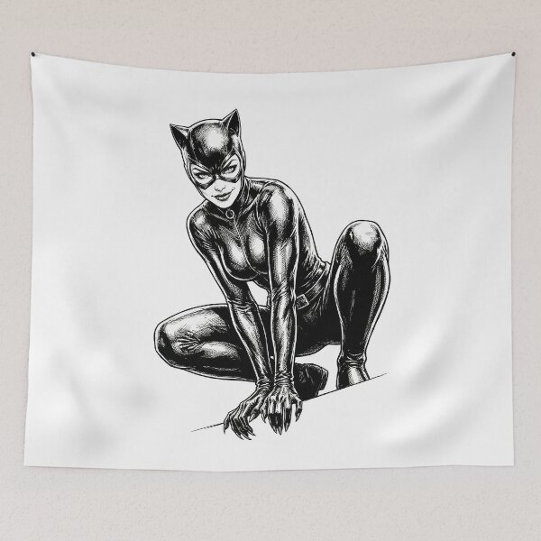 Item preview, Feline Femme Fatale Dark Gothic Illustration designed and sold by JaaGo PopLab.