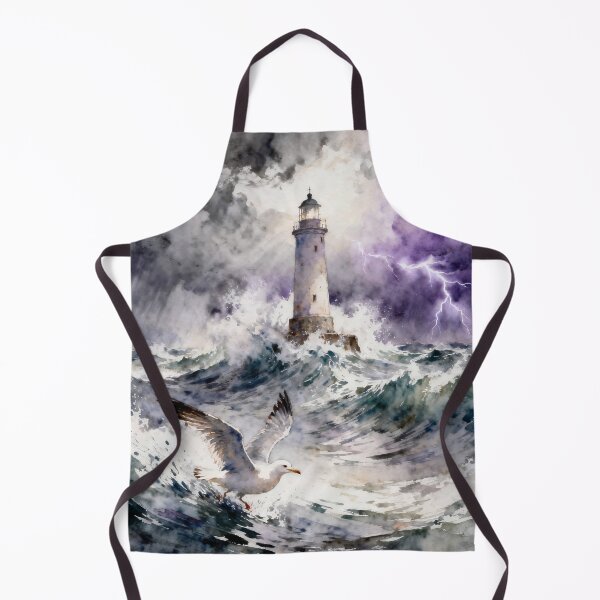 Item preview, The Storm’s Witness: Lighthouse and Seagull Watercolor designed and sold by Serene Strokes Art.