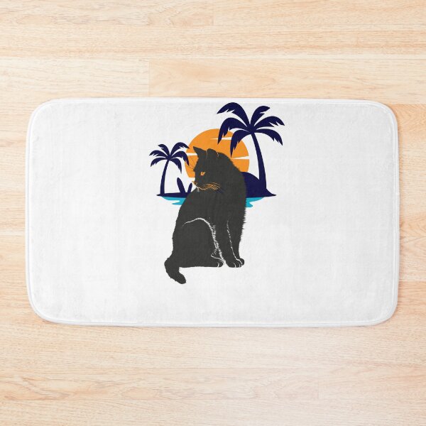 Item preview, Black Cat Silhouette at Tropical Sunset designed and sold by AchraffPrint.