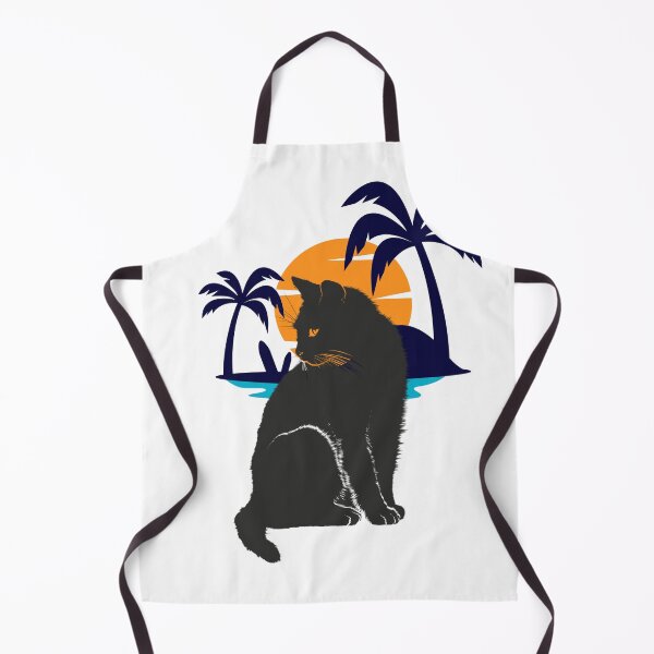 Item preview, Black Cat Silhouette at Tropical Sunset designed and sold by AchraffPrint.