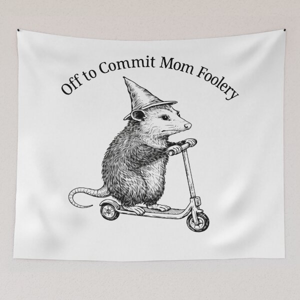 Item preview, Off to Commit Mom Foolery Funny Opossum Scooter  designed and sold by will freed18.