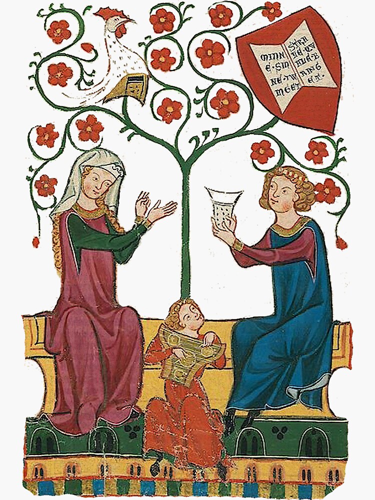"Medieval Love poem" Sticker by edsimoneit Redbubble