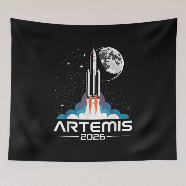 Item preview, Artemis 2026 Rocket Launch Moon Mission Minimal Space Exploration Design designed and sold by MOUL-TMER.