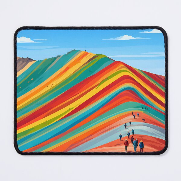 Item preview, Rainbow Mountain Landscape with Hikers designed and sold by Rangmanch.