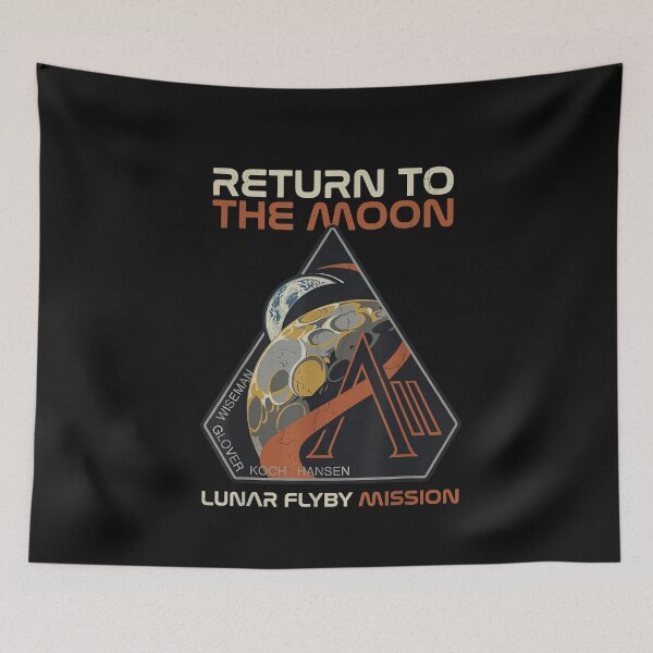 Item preview, Artemis II Return to the Moon 2026 Vintage Mission Patch Lunar Flyby Design designed and sold by MOUL-TMER.
