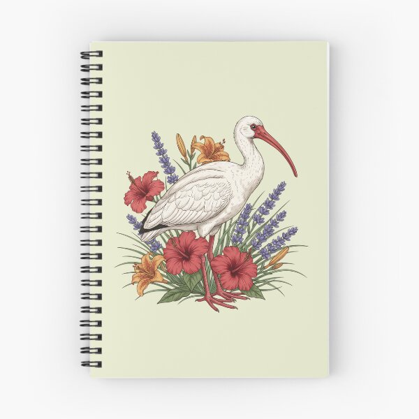 Item preview, American White Ibis With Florals Botanical Bird Theme designed and sold by BirdsnStuff.