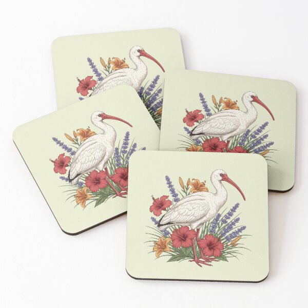 Item preview, American White Ibis With Florals Botanical Bird Theme designed and sold by BirdsnStuff.