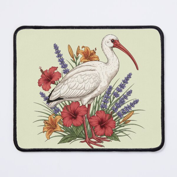 Item preview, American White Ibis With Florals Botanical Bird Theme designed and sold by BirdsnStuff.