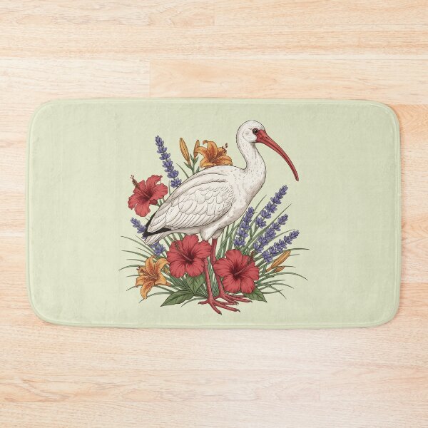 Item preview, American White Ibis With Florals Botanical Bird Theme designed and sold by BirdsnStuff.