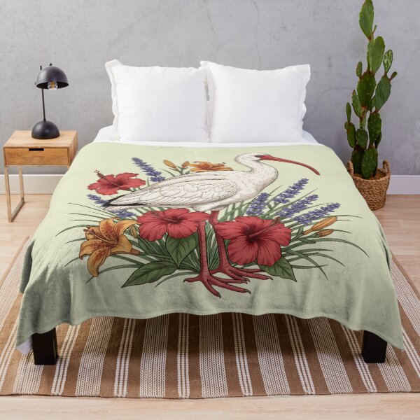 Item preview, American White Ibis With Florals Botanical Bird Theme designed and sold by BirdsnStuff.