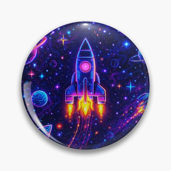 Item preview, Neon Space Rocket Galaxy Wallpaper | Futuristic Cosmic Aesthetic Art designed and sold by Expl0rer.