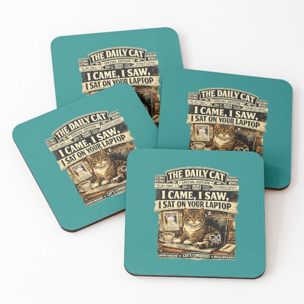 Item preview, "I Came, I Saw, I Sat on Your Laptop Cat " LaMaisonOfMY NEWSPAPER HEADLINES COLLECTION | Green Edition | No.01 designed and sold by LaMaisonOfMY.