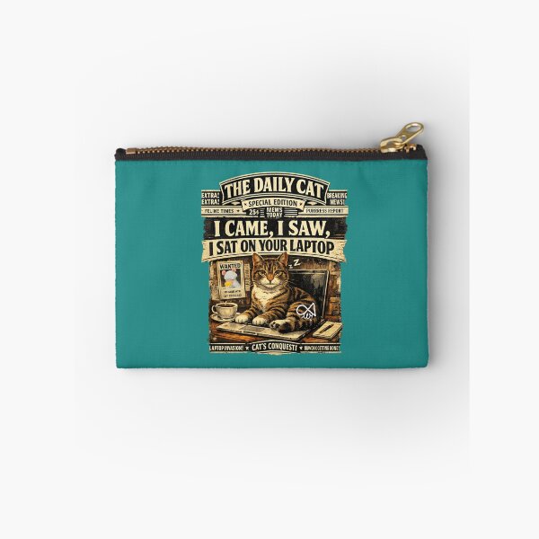 Item preview, "I Came, I Saw, I Sat on Your Laptop Cat " LaMaisonOfMY NEWSPAPER HEADLINES COLLECTION | Green Edition | No.01 designed and sold by LaMaisonOfMY.