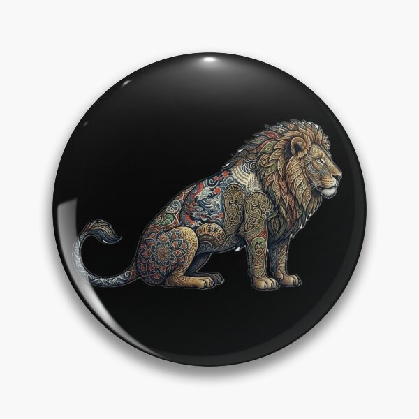 Item preview, World Heritage Lion - Intricate Multi-Cultural Tattoo Masterpiece designed and sold by EARTH PEOPLE.