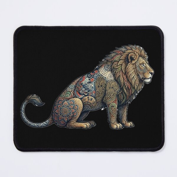 Item preview, World Heritage Lion - Intricate Multi-Cultural Tattoo Masterpiece designed and sold by EARTH PEOPLE.