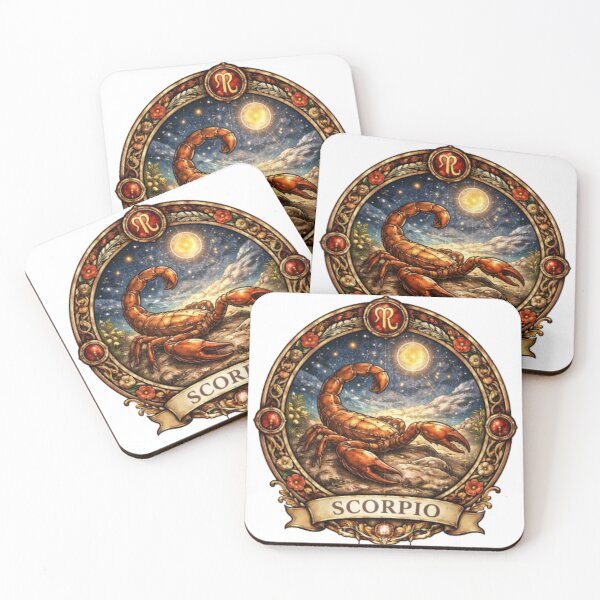 Item preview, Vintage Scorpio Zodiac Emblem with Celestial Scorpion designed and sold by Karszul.