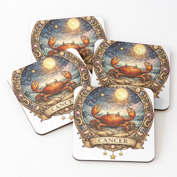 Item preview, Cancer Zodiac Crab – Celestial Moonlit Astrology Illustration  Main tag: designed and sold by Karszul.