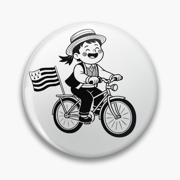 Item preview, Cute happy Brerton boy on a bicycle with Breton flag designed and sold by 1enchik.