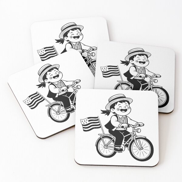 Item preview, Cute happy Brerton boy on a bicycle with Breton flag designed and sold by 1enchik.