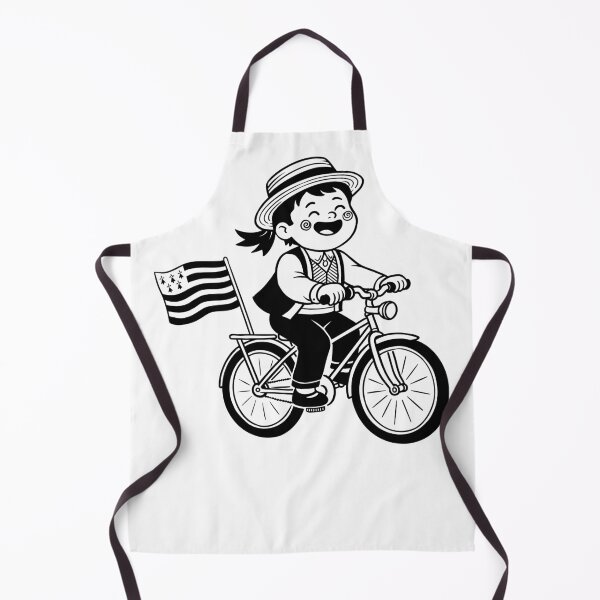 Item preview, Cute happy Brerton boy on a bicycle with Breton flag designed and sold by 1enchik.