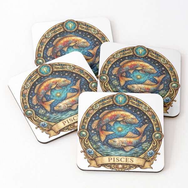 Item preview, Pisces Zodiac Twin Fish – Celestial Astrology Illustration designed and sold by Karszul.