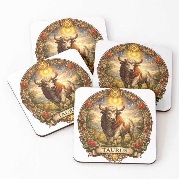 Item preview, Taurus Zodiac Emblem – Vintage Golden Bull Illustration designed and sold by Karszul.