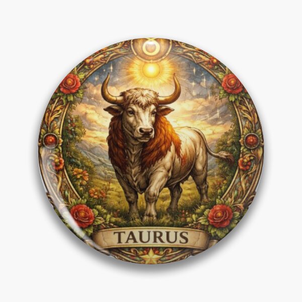 Item preview, Taurus Zodiac Emblem – Vintage Golden Bull Illustration designed and sold by Karszul.