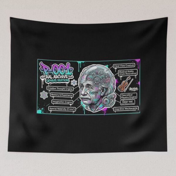 Item preview, RAL Archive P-001: Anatomy of Genius Albert Einstein Graffiti designed and sold by RewindArtLab.
