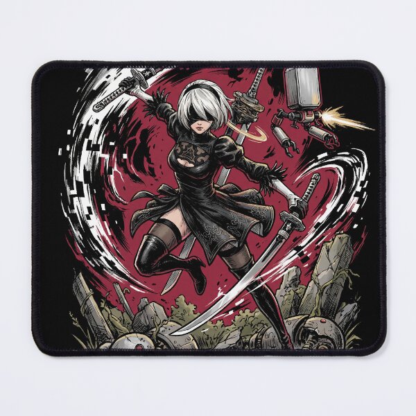 Item preview, NieR Automata 2B Red Eyes Blindfold Vaporwave retro design designed and sold by Senpaiwaves.
