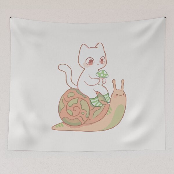 Item preview, The Slowest Adventure Cozy Cat and Snail designed and sold by Gkinoki.