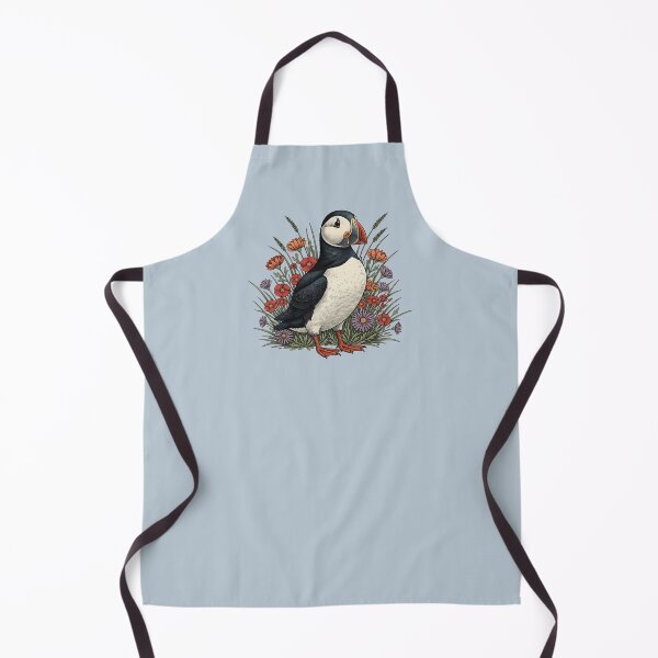 Item preview, Atlantic Puffin With Wildflowers Bird Theme Print designed and sold by BirdsnStuff.