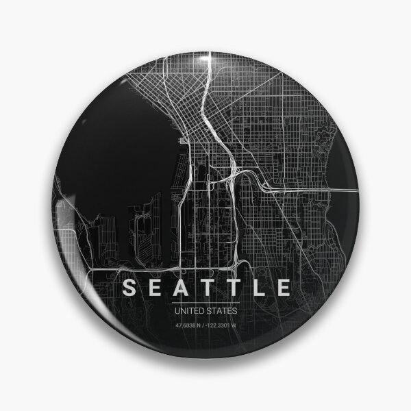 Artikelvorschau, Seattle-Stadtplan als Kunstdruck | Minimalistischer Stadtplan im Noir-Stil | Seattle-Wandposter entworfen und verkauft von Lovely Maps.
