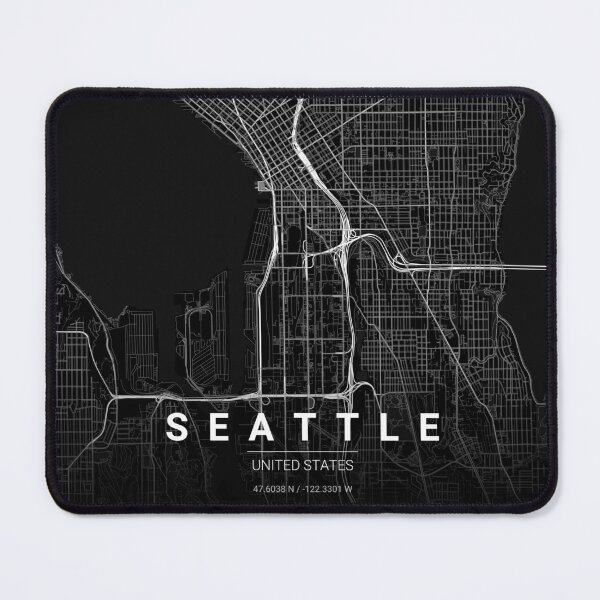 Item preview, Seattle Map Print | Minimalist Noir City Map | Seattle Wall Art Poster designed and sold by Lovely Maps.