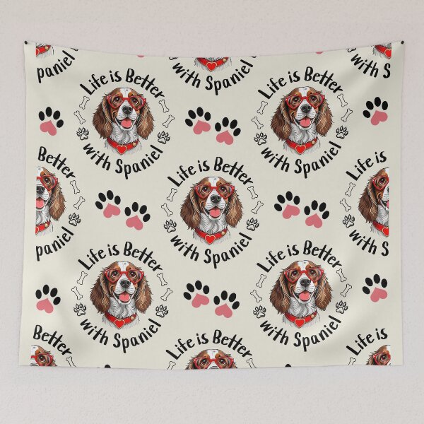Item preview, Life is Better with a Springer Spaniel - Cute Dog Mom Pattern. designed and sold by KojourinArt.