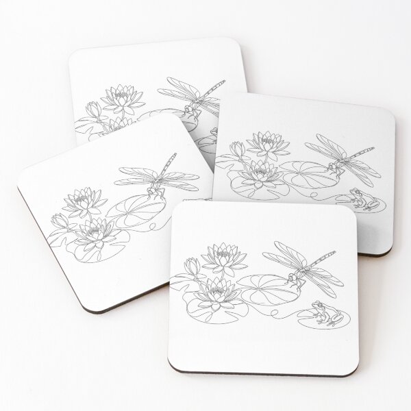 Item preview, Water Lily Pond Line Art designed and sold by NoriudaR.