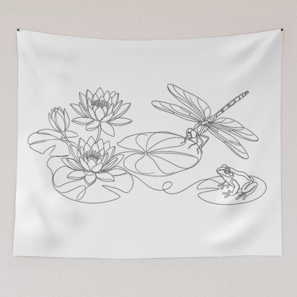 Item preview, Water Lily Pond Line Art designed and sold by NoriudaR.