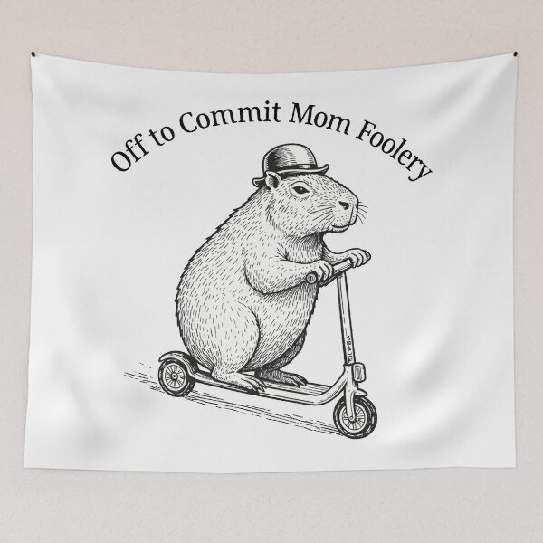 Item preview, Off to Commit Mom Foolery Funny Capybara Scooter designed and sold by will freed18.