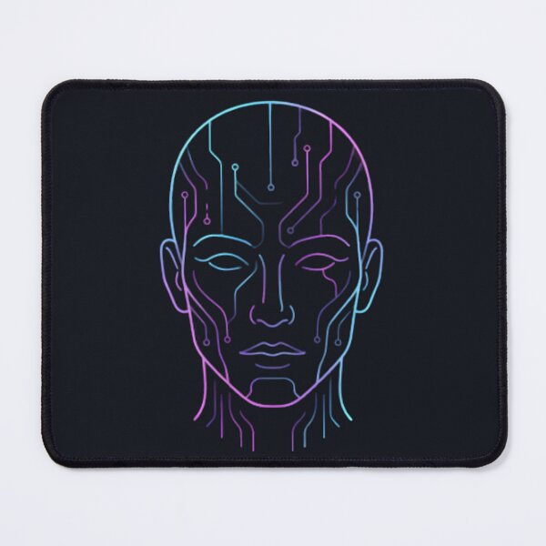 Item preview, Minimalist Cyberpunk AI Neon Line Art - Futuristic Tech Design designed and sold by MCV-Designs.